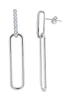 Lab Created White Sapphire Earrings in Sterling Silver