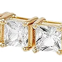 Lab Created White Sapphire Bracelet in Gold Over Sterling Silver