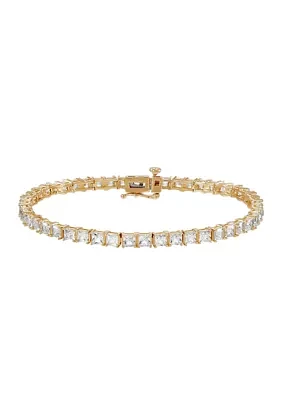 Lab Created White Sapphire Bracelet in Gold Over Sterling Silver