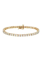 Lab Created White Sapphire Bracelet in Gold Over Sterling Silver