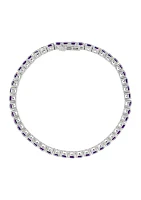 3.5 Millimeter Round Amethyst Bracelet in Sterling Silver