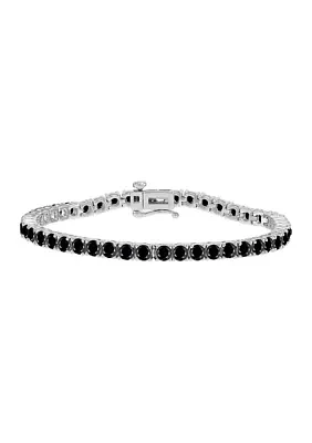 3.5 Millimeter Round Onyx Bracelet in Sterling Silver