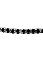 3.5 Millimeter Round Onyx Bracelet in Sterling Silver