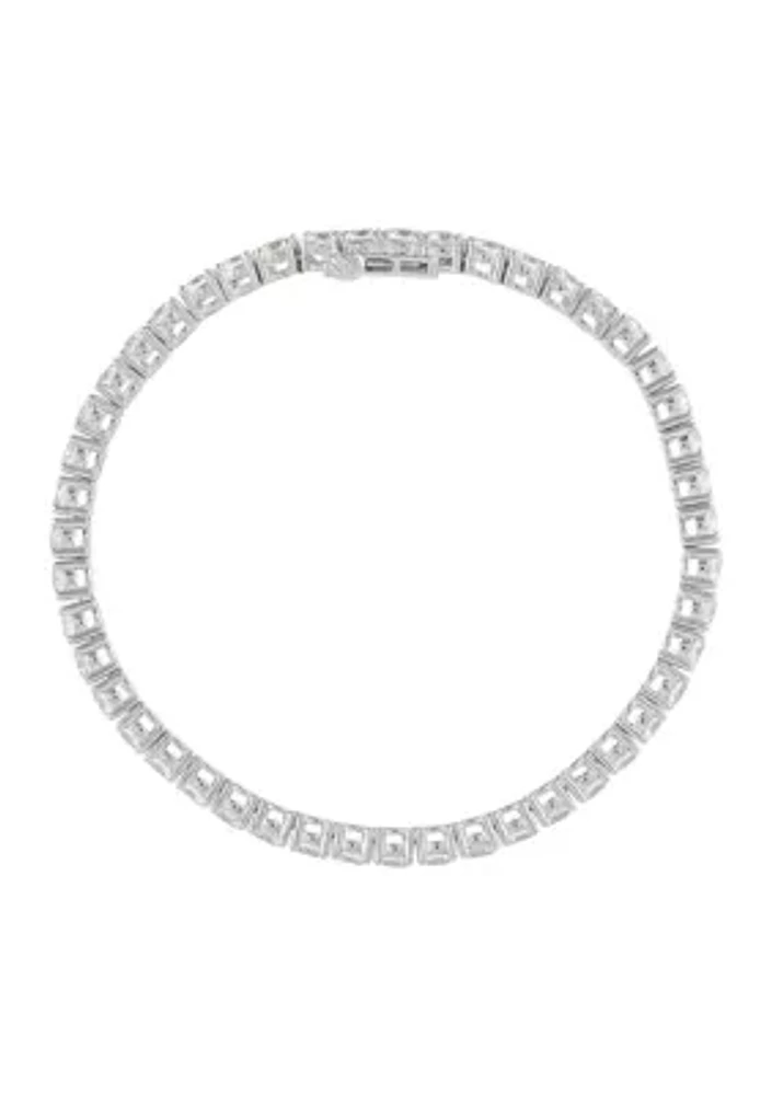 Lab Created White Sapphire Tennis Bracelet in Sterling Silver