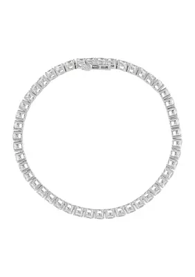 Lab Created White Sapphire Tennis Bracelet in Sterling Silver