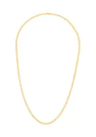 3.2 Millimeter Hollow Light Curb Chain in 10K Yellow Gold