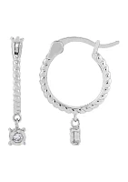 1/10 ct. t.w. Lab Grown Stud and Hoop Earring Set in Sterling Silver