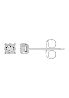 1/10 ct. t.w. Lab Grown Stud and Hoop Earring Set in Sterling Silver