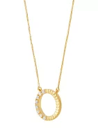 Lab Grown 1/4 ct. t.w. Diamond Circle Pendant with 18" Box Chain and Stud Earrings Set in Gold Over Sterling Silver