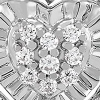 1/2 ct. t.w. Diamond Heart Earrings and Pendant with 18" Cable Chain Set in Sterling Silver