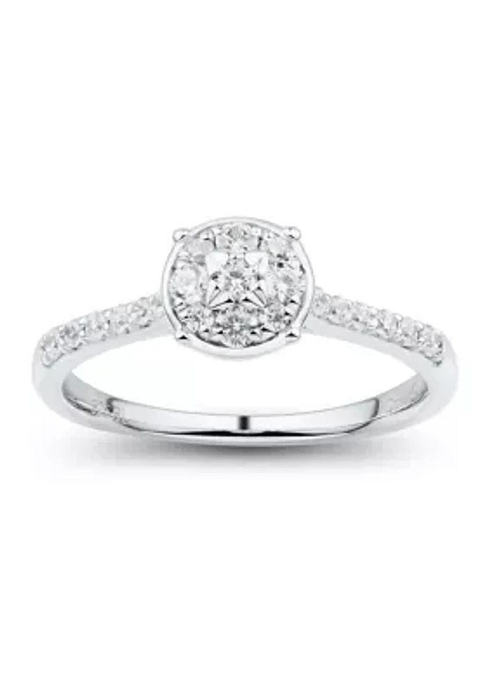 1/3 ct. t.w. Round Lab Created Diamond Ring in 10K White Gold