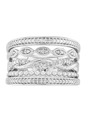 1/4 ct. t.w. Diamond Stack Ring in Sterling Silver