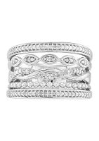 1/4 ct. t.w. Diamond Stack Ring in Sterling Silver