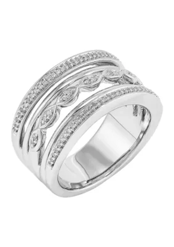 1/5 ct. t.w. Diamond Stack Ring in Sterling Silver