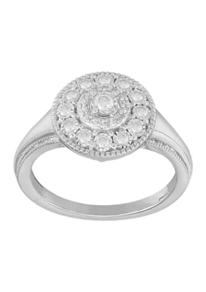 1/4 ct. t.w. Round Diamond Ring in Sterling Silver