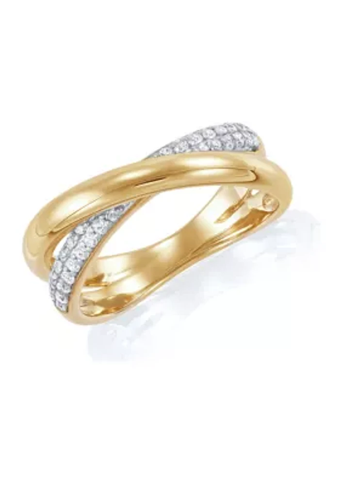 1/4 ct. t.w. Lab Grown Diamond Ring in Gold Plated Metal