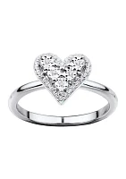 1/10 ct. t.w. Diamond Heart Ring in Sterling Silver