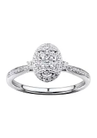 1/3 ct. t.w. Lab Created Diamond Oval Ring in Sterling Silver