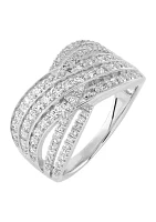 1 ct. t.w. Lab Grown Diamond Bypass Ring in Sterling Silver