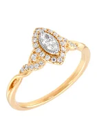 1/3 ct. t.w. Lab Grown Diamond Halo Ring in 10K Yellow Gold