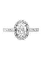 1 ct. t.w. Lab Grown Diamond Oval Halo Ring in 10K White Gold