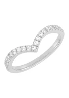 1/4 ct. t.w. Lab Grown Diamond Chevrons Ring in 10K White Gold