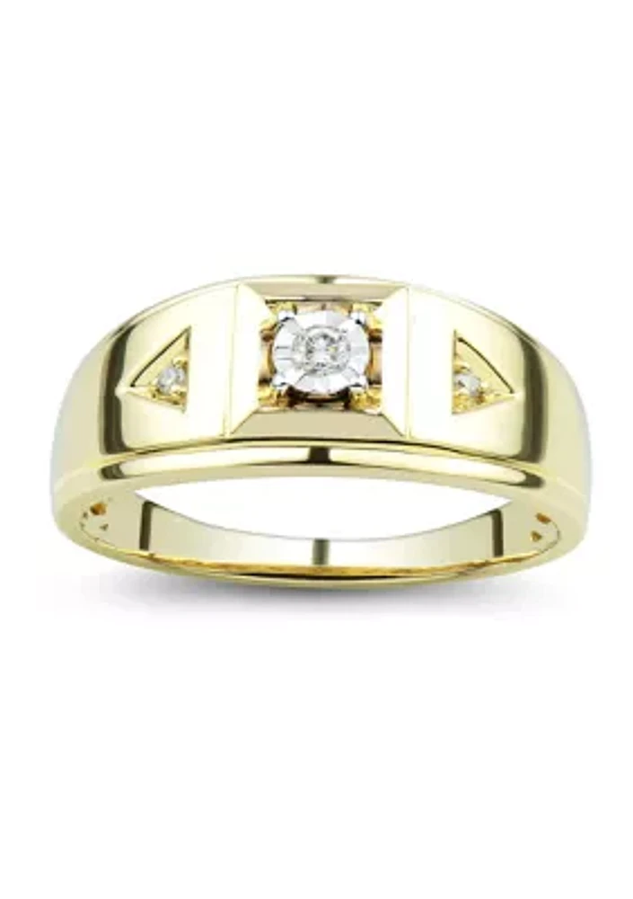 1/10 ct. t.w. Lab Created Diamond Gents Ring in 10K Yellow Gold