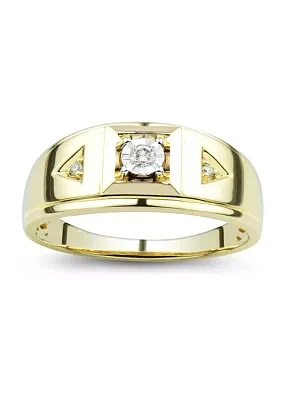 1/10 ct. t.w. Lab Created Diamond Gents Ring in 10K Yellow Gold