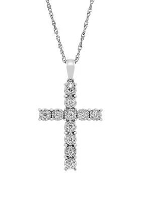 1/2 ct. t.w. Diamond Cross Pendant on Chain 