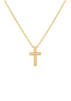 1/10 ct. t.w. Diamond Cross Pendant Necklace in 10K Yellow Gold