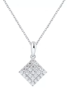 1/4 ct. t.w. Lab Created Diamond Necklace in 10K White Gold with 18" Rope Chain