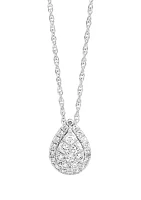 3/8 ct. t.w. Lab Grown Diamond Pendant Necklace with 18" Rope Chain in Sterling Silver