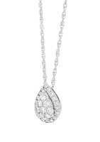 3/8 ct. t.w. Lab Grown Diamond Pendant Necklace with 18" Rope Chain in Sterling Silver