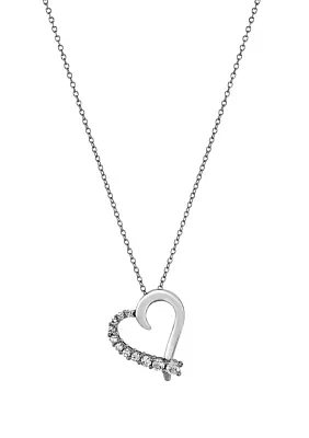 Grown With Love 1/2 ct. t.w. Lab Created Diamond Heart Pendant Necklace in Sterling Silver 