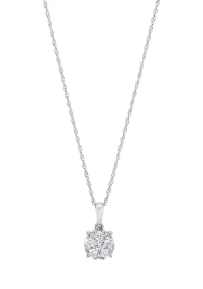 Grown With Love 1/3 ct. t.w. Lab Created Diamond Pendant with 18 Inch Rope Chain in 10k White Gold