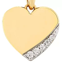  1/10 ct. t.w. Diamond Heart Pendant Necklace in 10K Yellow Gold 