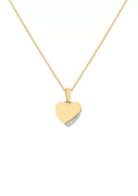  1/10 ct. t.w. Diamond Heart Pendant Necklace in 10K Yellow Gold 