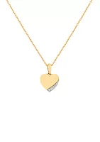  1/10 ct. t.w. Diamond Heart Pendant Necklace in 10K Yellow Gold 