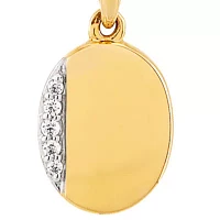 1/10 ct. t.w. Diamond Oval Pendant Necklace in 10K Yellow Gold 