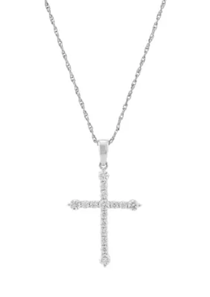  1/2 ct. t.w. Lab-Created Diamond Necklace in 10K White Gold with 18" Rope Chain