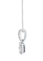 1/2 ct. t.w. Diamond Pendant Necklace with 18" Cable Chain in Sterling Silver