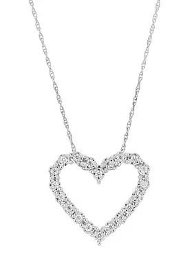 1/3 ct. t.w. Lab Created Diamond Heart Pendant Necklace with 18" Rope Chain in Sterling Silver