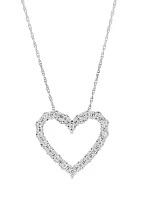 1/3 ct. t.w. Lab Created Diamond Heart Pendant Necklace with 18" Rope Chain in Sterling Silver