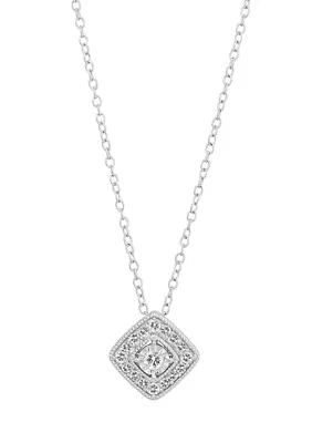 1/ ct. t.w. Diamond Pendant Necklace in Sterling Silver