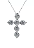 1/2 ct. t.w. Diamond Cross Necklace in 10K White Gold with 18" Cable Chain