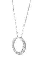 1/4 ct. t.w. Lab Created Diamond Circle Pendant Necklace with 18" Cable Chain in Sterling Silver