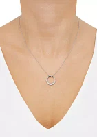 1/4 ct. t.w. Lab Created Diamond Circle Pendant Necklace with 18" Cable Chain in Sterling Silver