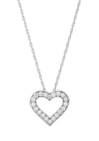 1/4 ct. t.w. Lab Created Diamond Heart Pendant Necklace with 18" Rope Chain in 10K White Gold