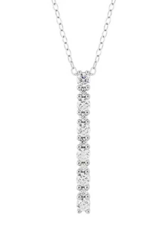 1/2 ct. t.w. Lab Created Diamond Necklace in 10K White Gold with 18" Rope Chain