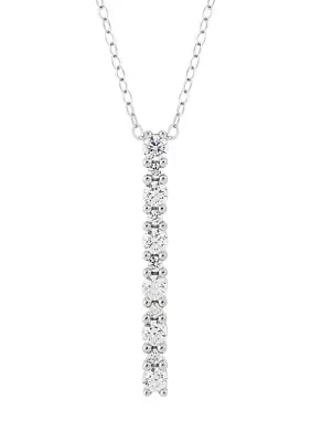 1/2 ct. t.w. Lab Created Diamond Necklace in 10K White Gold with 18" Rope Chain